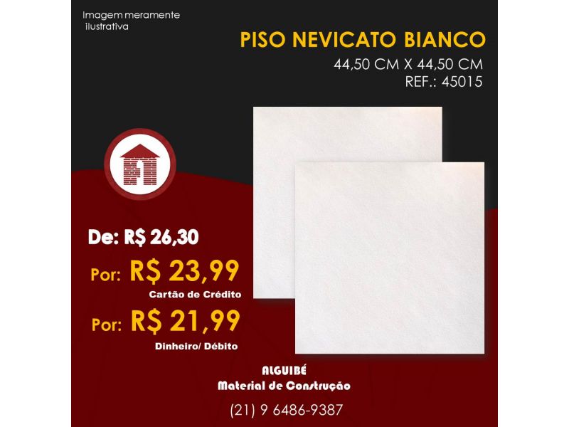 Piso Nevicato Bianco - 44,5cm X 44,5cm